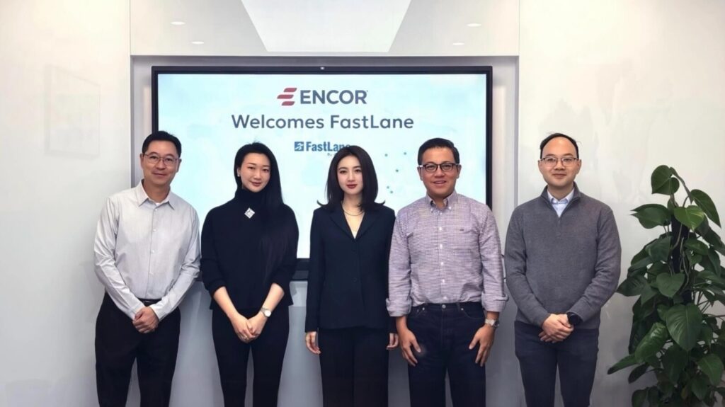 (from left to right) Alex So, Founder and Managing Partner of FastLane Group; Jane Jing, Head of Operations, Greater China, Encor Group; Sherry Sun, Regional MD, Greater China; Joe Wan, Group CEO of Encor Group; and Jack Wong, Group Finance Director.